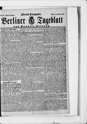 Berliner Tageblatt und Handels-Zeitung vom 19.10.1894