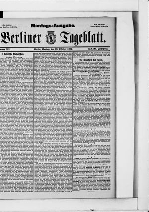 Berliner Tageblatt und Handels-Zeitung vom 22.10.1894