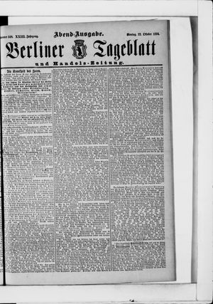 Berliner Tageblatt und Handels-Zeitung vom 22.10.1894