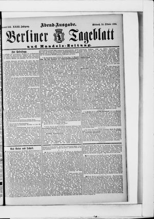 Berliner Tageblatt und Handels-Zeitung vom 24.10.1894