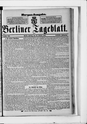 Berliner Tageblatt und Handels-Zeitung vom 26.10.1894