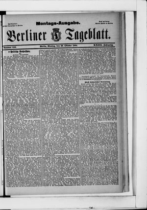 Berliner Tageblatt und Handels-Zeitung vom 29.10.1894