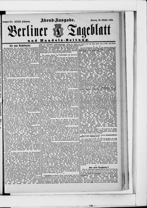 Berliner Tageblatt und Handels-Zeitung vom 29.10.1894