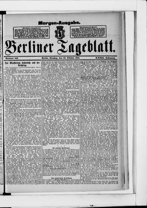 Berliner Tageblatt und Handels-Zeitung on Oct 30, 1894
