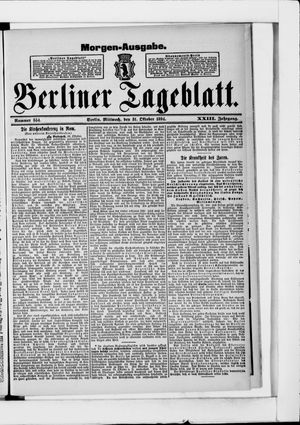 Berliner Tageblatt und Handels-Zeitung vom 31.10.1894