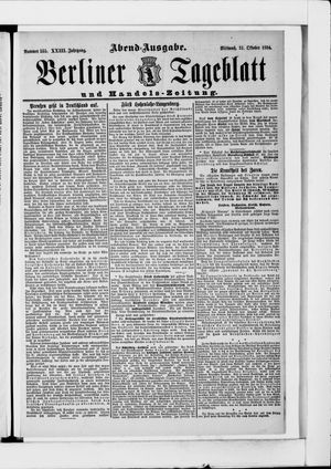 Berliner Tageblatt und Handels-Zeitung vom 31.10.1894