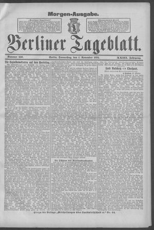 Berliner Tageblatt und Handels-Zeitung vom 01.11.1894