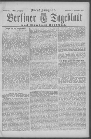 Berliner Tageblatt und Handels-Zeitung vom 03.11.1894