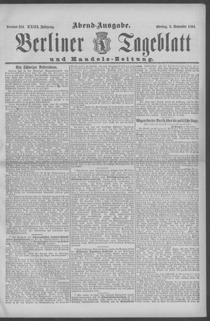 Berliner Tageblatt und Handels-Zeitung vom 05.11.1894