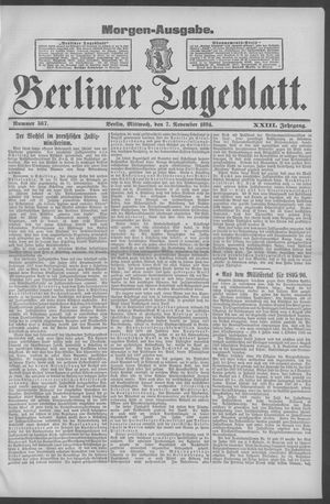 Berliner Tageblatt und Handels-Zeitung vom 07.11.1894