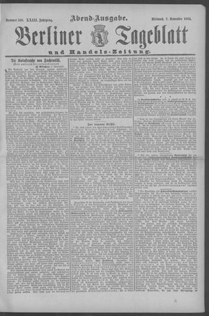 Berliner Tageblatt und Handels-Zeitung vom 07.11.1894