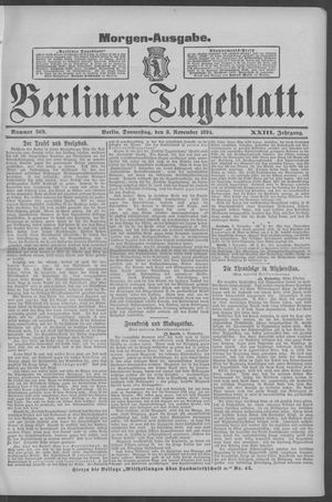 Berliner Tageblatt und Handels-Zeitung vom 08.11.1894