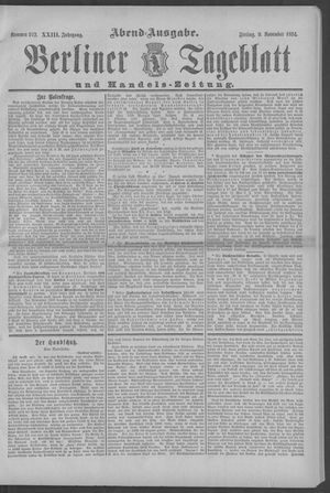 Berliner Tageblatt und Handels-Zeitung vom 09.11.1894