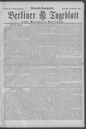 Berliner Tageblatt und Handels-Zeitung vom 10.11.1894