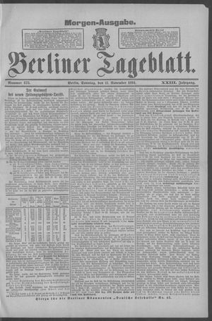 Berliner Tageblatt und Handels-Zeitung vom 11.11.1894