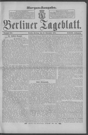 Berliner Tageblatt und Handels-Zeitung vom 16.11.1894