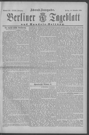 Berliner Tageblatt und Handels-Zeitung vom 16.11.1894