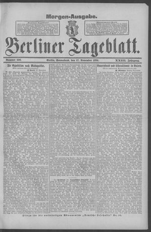 Berliner Tageblatt und Handels-Zeitung vom 17.11.1894