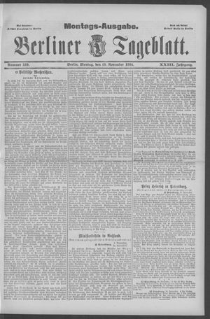 Berliner Tageblatt und Handels-Zeitung vom 19.11.1894
