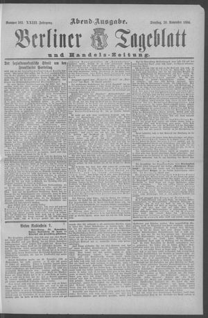 Berliner Tageblatt und Handels-Zeitung on Nov 20, 1894