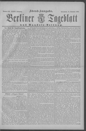 Berliner Tageblatt und Handels-Zeitung vom 24.11.1894