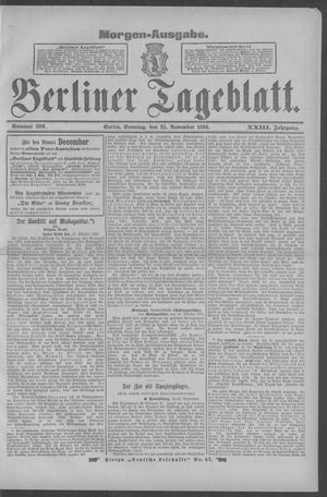 Berliner Tageblatt und Handels-Zeitung vom 25.11.1894