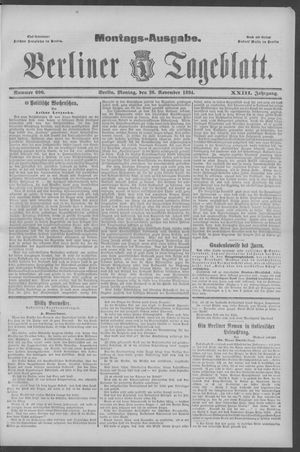 Berliner Tageblatt und Handels-Zeitung vom 26.11.1894