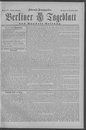 Berliner Tageblatt und Handels-Zeitung vom 28.11.1894