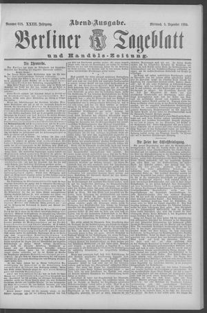Berliner Tageblatt und Handels-Zeitung on Dec 5, 1894