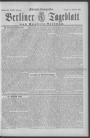 Berliner Tageblatt und Handels-Zeitung vom 11.12.1894