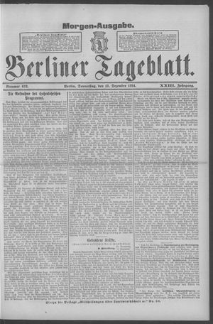Berliner Tageblatt und Handels-Zeitung vom 13.12.1894