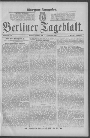 Berliner Tageblatt und Handels-Zeitung vom 14.12.1894