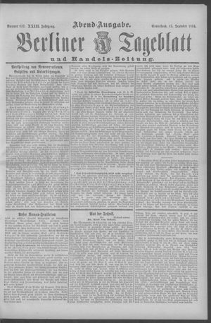 Berliner Tageblatt und Handels-Zeitung on Dec 15, 1894