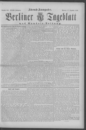 Berliner Tageblatt und Handels-Zeitung vom 17.12.1894
