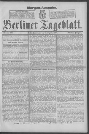 Berliner Tageblatt und Handels-Zeitung vom 22.12.1894