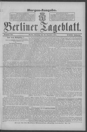 Berliner Tageblatt und Handels-Zeitung vom 23.12.1894