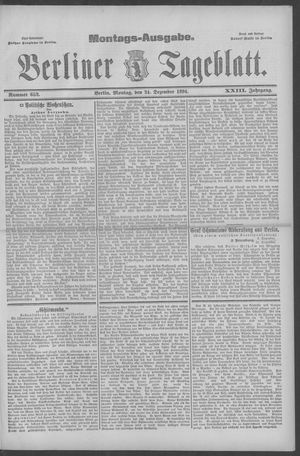 Berliner Tageblatt und Handels-Zeitung vom 24.12.1894