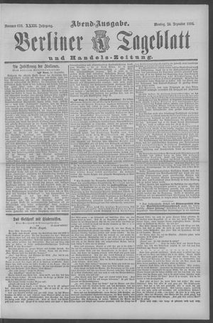 Berliner Tageblatt und Handels-Zeitung vom 24.12.1894