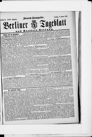 Berliner Tageblatt und Handels-Zeitung vom 08.01.1895