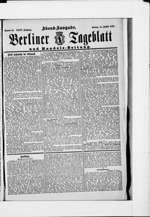Berliner Tageblatt und Handels-Zeitung on Jan 14, 1895