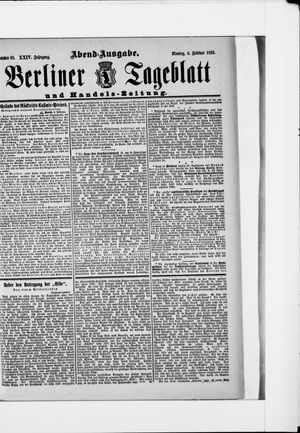 Berliner Tageblatt und Handels-Zeitung vom 04.02.1895