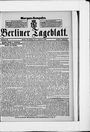 Berliner Tageblatt und Handels-Zeitung on Feb 7, 1895