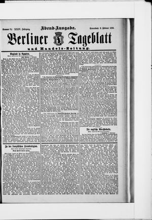 Berliner Tageblatt und Handels-Zeitung on Feb 9, 1895