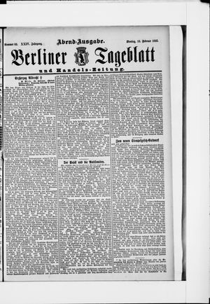 Berliner Tageblatt und Handels-Zeitung on Feb 18, 1895