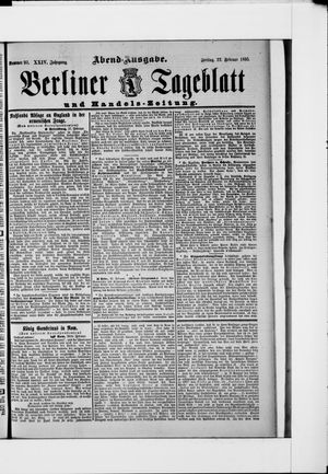 Berliner Tageblatt und Handels-Zeitung vom 22.02.1895