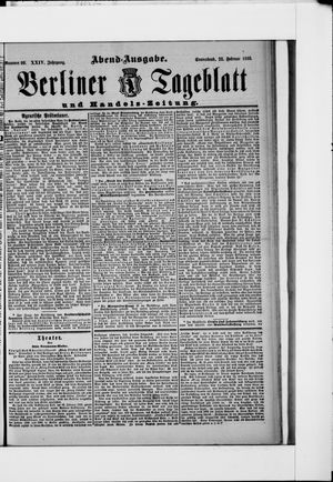 Berliner Tageblatt und Handels-Zeitung vom 23.02.1895