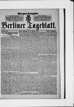 Berliner Tageblatt und Handels-Zeitung on Feb 27, 1895