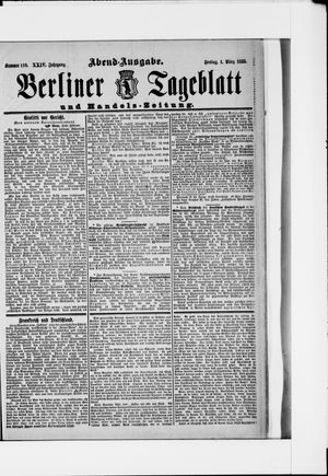 Berliner Tageblatt und Handels-Zeitung on Mar 1, 1895