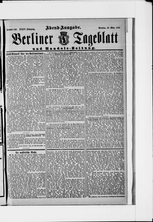 Berliner Tageblatt und Handels-Zeitung on Mar 19, 1895