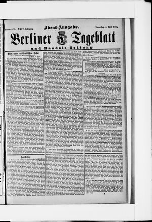 Berliner Tageblatt und Handels-Zeitung on Apr 4, 1895